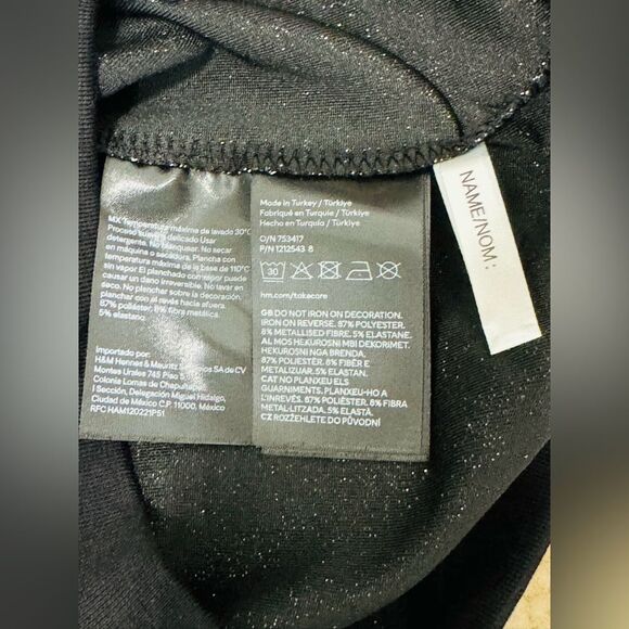 NWT H&M Silver Black Glittery Zippered Cardigan/Bomber Jacked Girl’s Sz 6X/7 - Picture 5 of 5